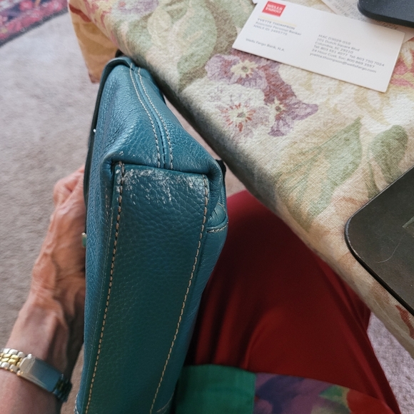 Teal Tignanello  leather cross body bag - Picture 6 of 6